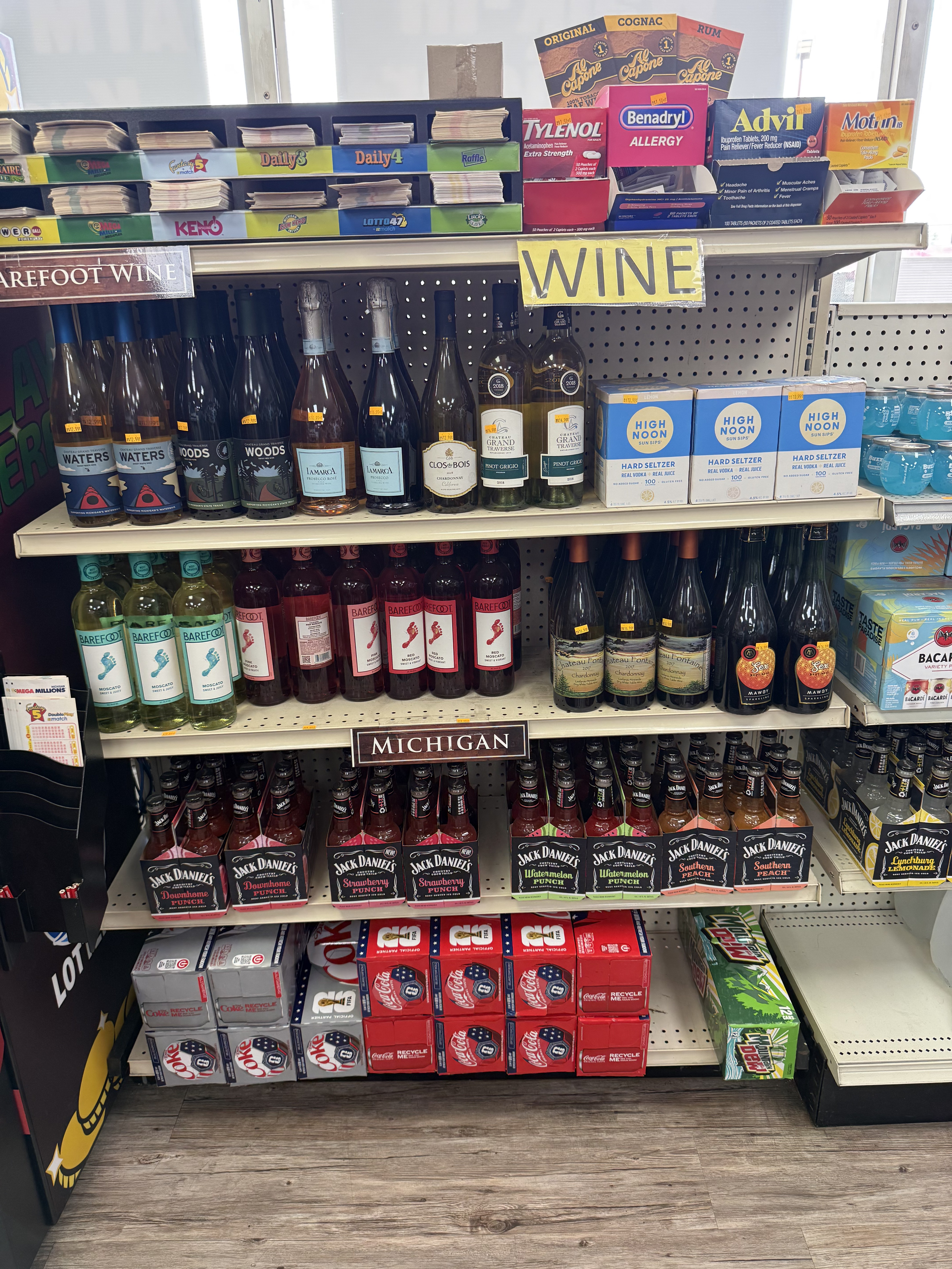 Beer and wine selection at Smokers Only