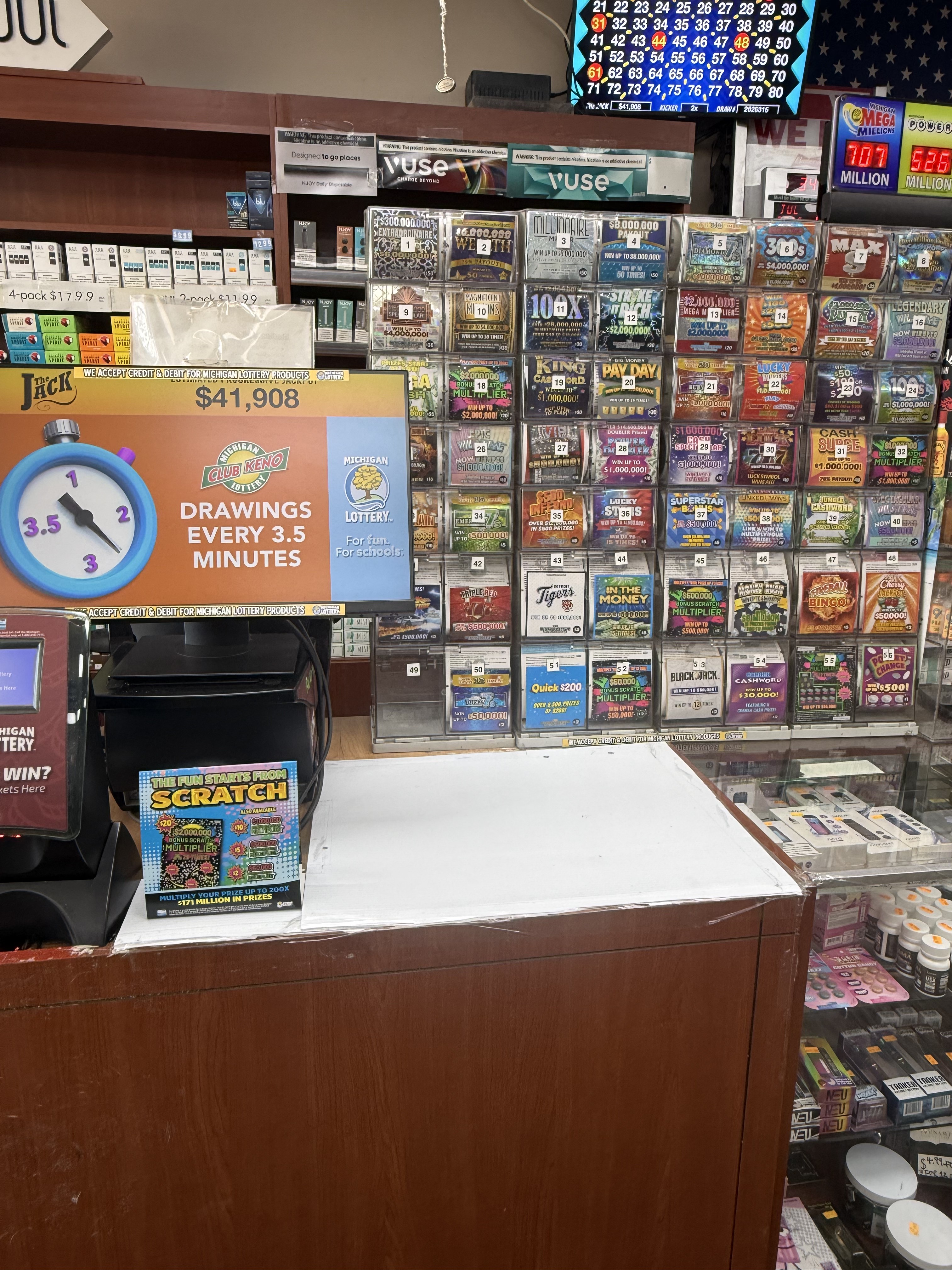 Lottery tickets at Smokers Only