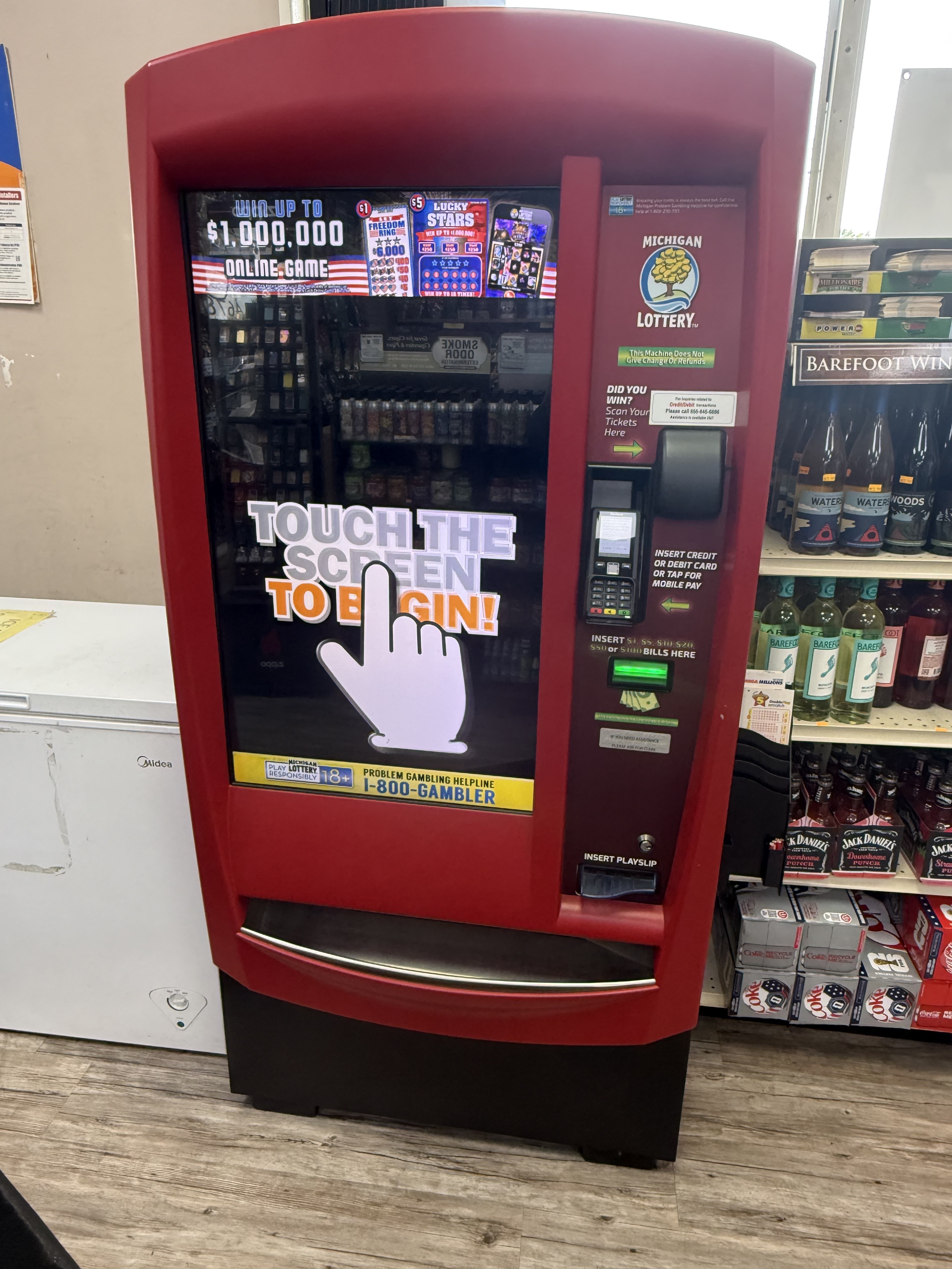 Lottery display at Smokers Only